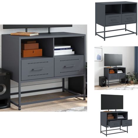 Meuble TV anthracite 68x39x60,5 cm acier - Meuble TV - Meubles TV - Support TV - Banc TV (1/5)