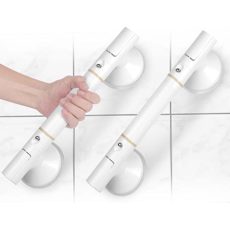 Duschgriff Saugnapf groß,2 Stück Dusche Haltegriff mit Leuchtfunktion,ohne Bohren abnehmbare Griffstangen für das Bad,WC Haltestange,Badewannengriff für Senioren Schwangere Kinder (1/5)