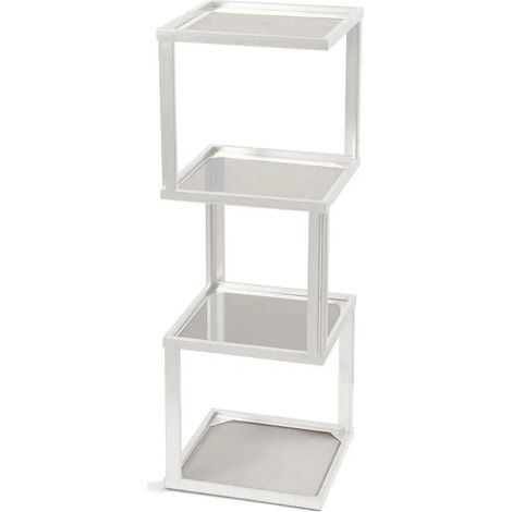 Estantería de metal 4 estantes 30x30x87 bianco (1/3)
