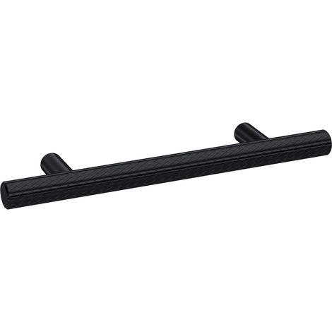 Nuie Matt Black 156mm Knurled Bar Furniture Handle with 96mm Hole Centres - H020 (1/2)