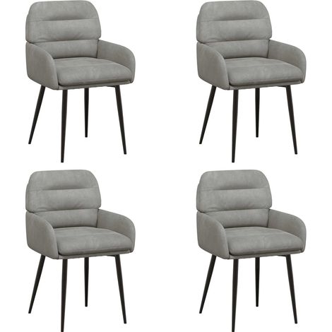 Sedie da pranzo 4 pz Velluto Grigio Chiaro 59 x 59,5 x 90 cm vidaXL (1/5)
