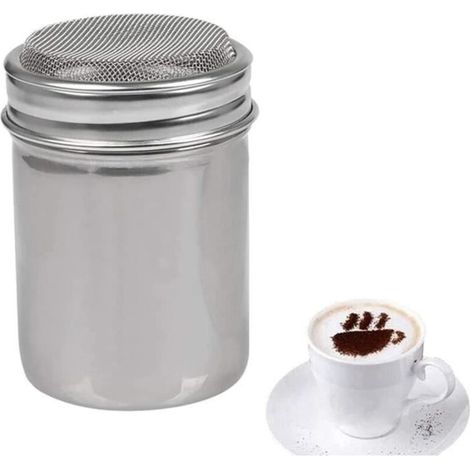 (Acier inoxydable)Saupoudreur à Epices/Cacao/Farine/Sucre Boîte à Saupoudrer Pot de Condiment en Acier Inoxydable (1/4)