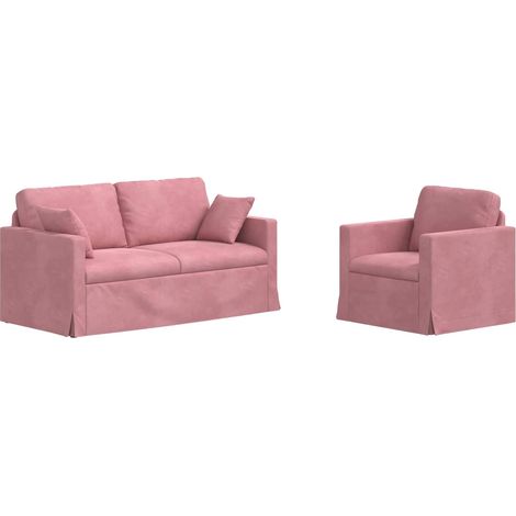 Ensemble de Canapés 2 pcs  Salon de jardin Rose 158 x 78 x 80 cm Velours