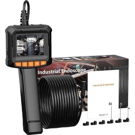Caméra Endoscopique, 1080P HD Endoscope avec Zoom 2X, IP67 Camera Inspection Canalisation à Étanche IPS de 2,4 Pouces, Câble Semi-Rigide de 5M, 8 LED Réglables, Gadgets pour Hommes (1/4)
