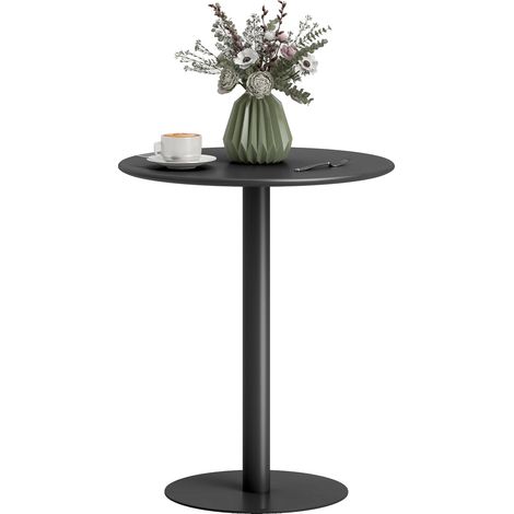 Mesa de comedor redonda para 2 personas de acero para uso interior y exterior color negro 211501801 (1/5)