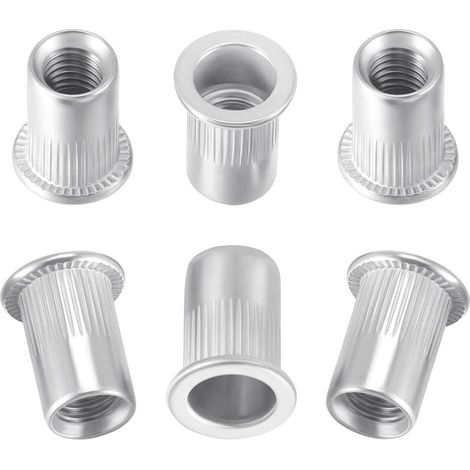 Rivet en acier inoxydable à tête plate fileté Rivets Nutsert Cap M8 50PCS (M8 Type Stainless Steel Rivet Nut) (1/4)