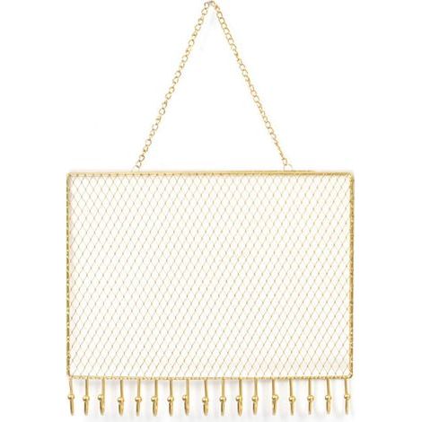 Organisateur de bijoux à suspendre, support mural en métal pour boucles d'oreilles avec crochets pour filles et femmes 25 x 21 cm (version horizontale). (1/5)