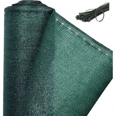 WOLTU Zaunblende 1,5x10m, 150 g/m² HDPE Tennisblende Schattiernetz Sichtschutz Windschutz Staubschutz Sonnenschutz Gewebe Netz mit Kabelbinder grün