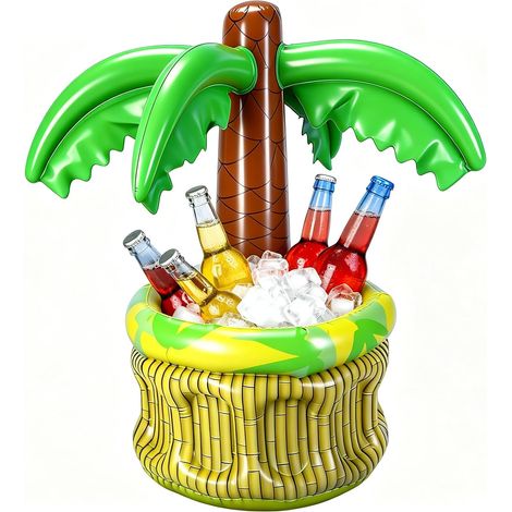 Glacière gonflable en forme de palmier (66 x 58 cm) – Glacière tropicale pour boissons, parfaite pour les fêtes d'été, les barbecues et la plage. (1/5)