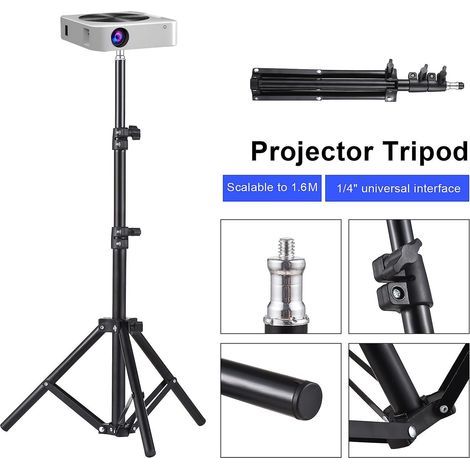 Support trépied universel pour projecteur, extensible, en alliage d'aluminium, portable, 14 pouces (1/4)