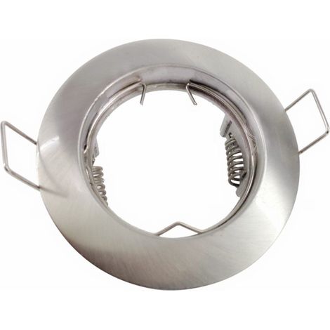 Support Spot Encastrable GU10 Rond en Acier - Unité / Inox - SILUMEN (1/5)