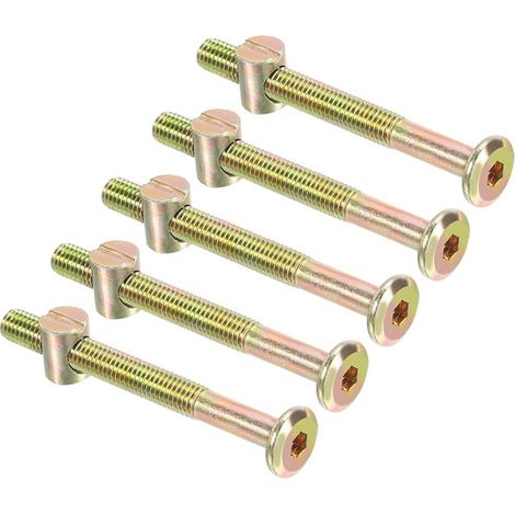 Vis Crib - M6 x 10 mm - Pour Cadre De Lit Et Meubles En Bois - Vis À Tête Cylindrique À Emboîture Hexagonale - Lot De 5 (1/5)