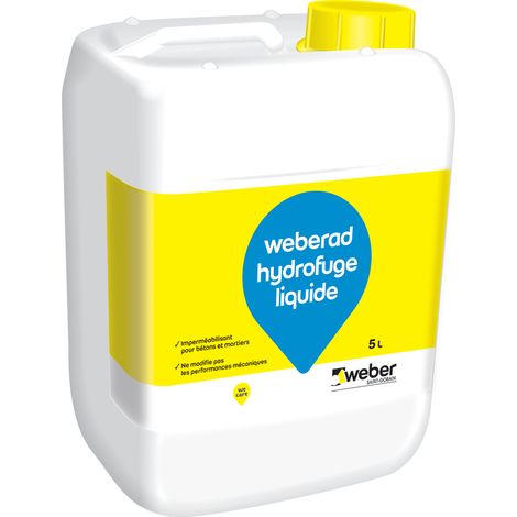 Weber Saint-Gobain Imperméabilisation des mortiers et bétons, 5L, Liquide, Weberad hydrofuge (1/5)