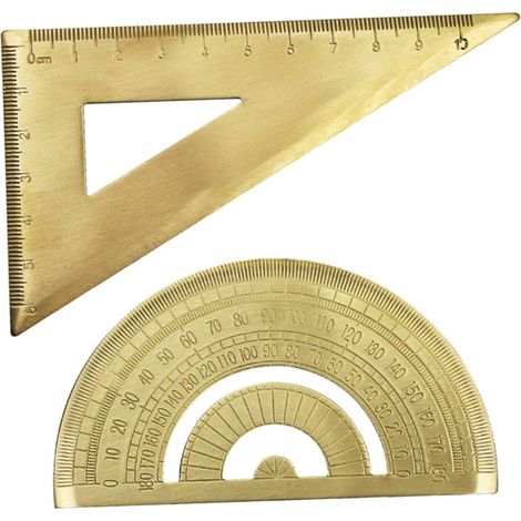Règle triangulaire en laiton plaqué or pour la mesure (1/5)