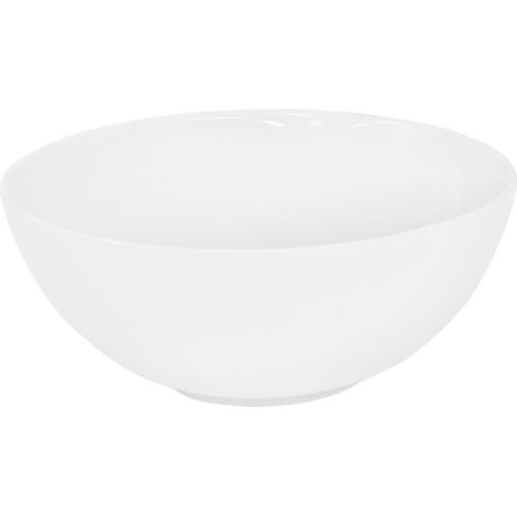 ECD Germany Lavabo di Appoggio Design Moderno - Ø 320 x 135 mm - in Ceramica - Rotondo - Finitura Bianco Lucido - Lavandino Sospeso Lavello Lavamani Bacinella a Forma di Ciotola Sanitari per Bagno