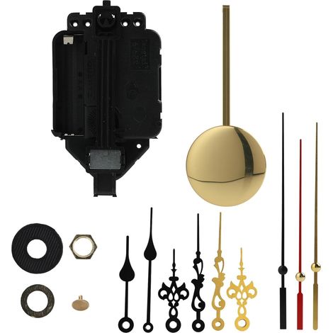 Mouvement d'Horloge à Quartz avec Pendule, Kit Complet pour Réparation et Création d'Horloges, Inclut Trois Paires d'Aiguilles, Mécanisme à Piles, pour Horloges Murales Vintage (1/5)