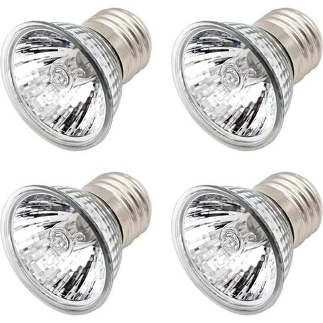 Lot de 4 ampoules chauffantes E27 pour reptiles, 50 W, lampe à spectre complet UVA+UVB, lampe de réchauffement pour reptiles, lézard, tortue, aquarium (1/5)