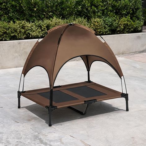 Lit surélevé pour chien avec baldaquin structure métallique pour (1/5)