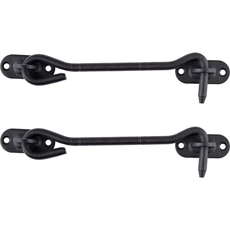 Crochet de Cabine en Acier Inoxydable 150 mm Loquet de Porte Serrures de Portes pour Portes de Grange Coulissante Armoire Fenêtre Abri Jardin Clôture Noir Paquet de 2 Pièces (1/5)