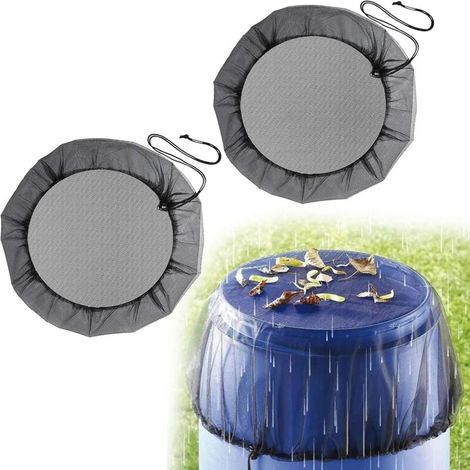 Stück Regentonnennetz, verstellbare Schutznetze für Regentonnen mit Kordelzug, Schutz vor Mücken und Blättern (Durchmesser 95 cm) (1/4)