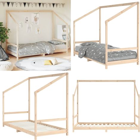 Kinderbett 90x190 cm Massivholz Kiefer - Holz Kinderbett - Kiefernholz Bett - Jugendzimmer Möbel - Kinderbett 90x190 - Massivholzkinderbett - Home & Living (1/5)