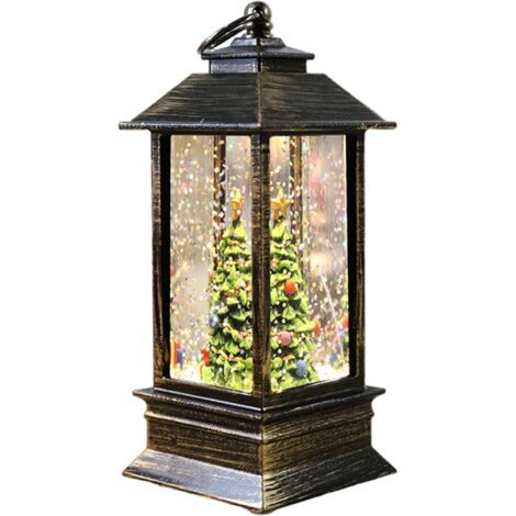 Lampe en cristal de Noël Cadeau de Noël Eau clignotante Ornements de lanterne de Noël Décoration de Noël Veilleuse (1/5)