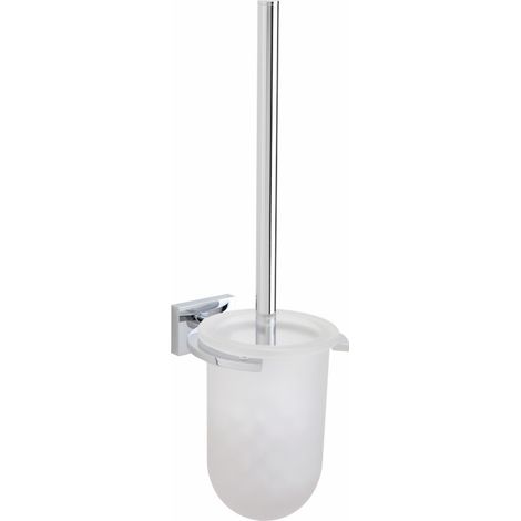 Smart - porta scopino cromato in vetro satinato