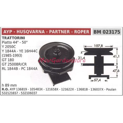 Mozzo portalama trattorino rasaerba tagliaerba piatto 44 50 AYP 023175