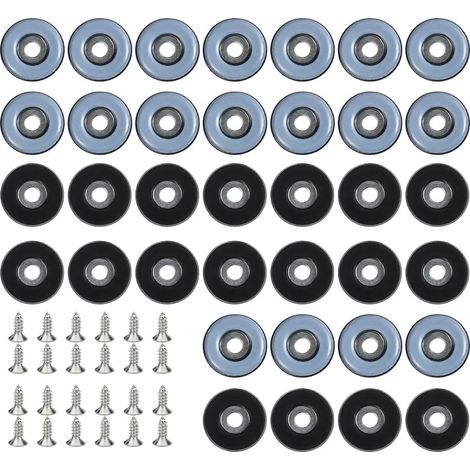 32 Pcs Patins en Téflon pour Meubles, Diamètre 22 mm, PTFE Furniture Fournis avec 32 Vis en INOX M4. Protègent Le Sol, Anti-Rayures, Anti-Bruit. Adaptés aux Chaises, Tables, Canapés Furniture (1/5)