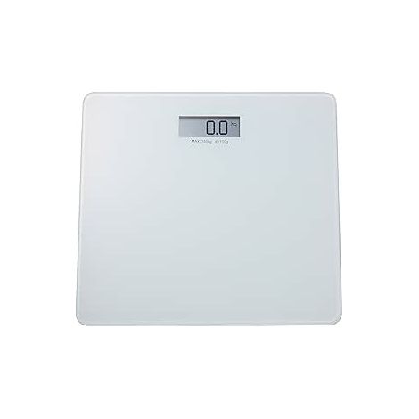 King Home Gießereiwaage mit LCD-Anzeige max. Kapazität 150KG weißer Glassockel 30x30x1,7h cm