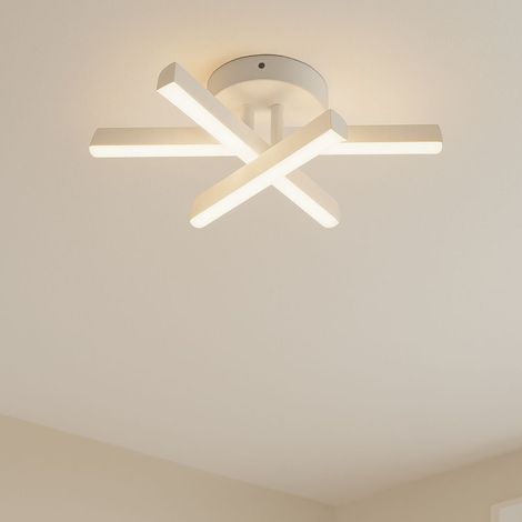 Lustre LED Diego 26W Blanc Metal Lumiere Froide Chaude Neutre (1/5)