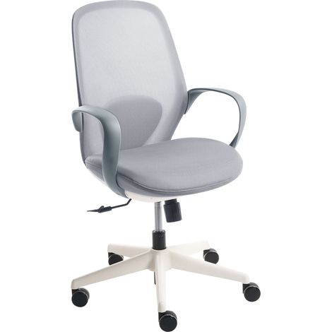 Moderna sedia da ufficio in rete Base girevole Braccioli Schienale reclinabile Seduta in schiuma modellata in PU grigio Foama