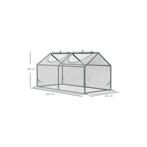 Serre de jardin transparente en PVC 120 x 60 x 60 cm avec fenêtre et espace pour tomates et plantes, pour jardin et terrasse (1/5)