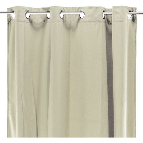 Rideau occultant en velours beige clair 140x250 – Tissu doux et élégant – Pour fenêtres standard – Apporte chaleur et intimité – Thedecofactory (1/4)