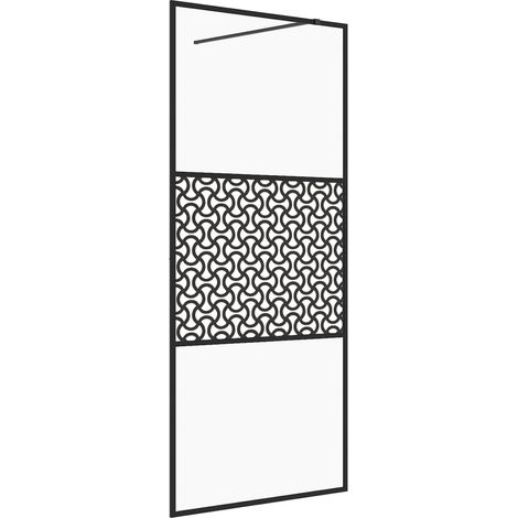Parete doccia con parete divisoria per vasca in vetro accessorio bagno parete divisoria doccia interno casa ESG trasparente 80x195 cm nero 020002149