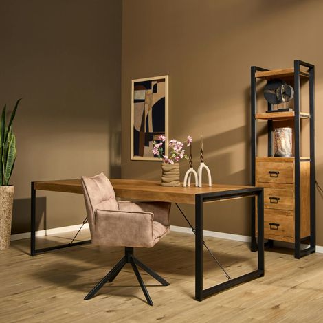 Table à manger bois métal 200 cm MILORA