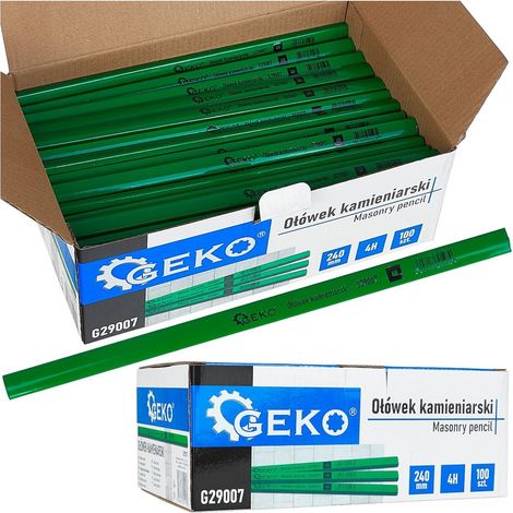 Lápiz de marcado geko 240 mm 4H ergonómico pack 100 (1/3)