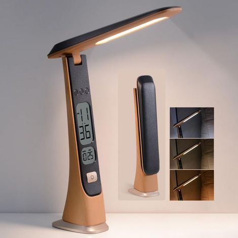 Wiederaufladbare Lampen, kabellose Tischlampe, faltbare tragbare Schreibtischlampe – LED-Batteriebetriebene Leuchten mit Helligkeits- und Zeitanzeige – stufenlos (1/5)