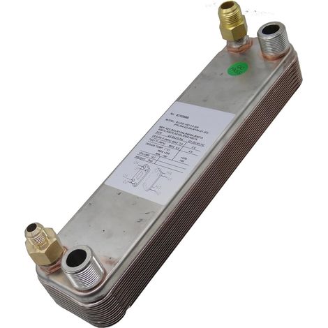 Échangeur de chaleur à plaques, PHE En Acier Inoxydable Brasé Au Cuivre De 7,5 KW Comme Éateur Dans Les Pompes À Chaleur Géothermiques Ou Condenseur Dans Les Refroidisseurs D'eau Pour le chauffage au (1/5)