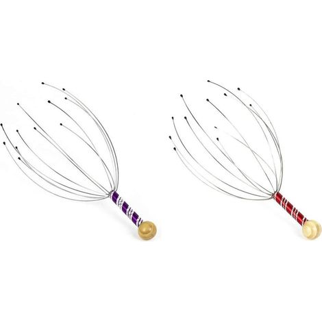 2 Pcs masseur de tête en forme de pieuvre, gratte-cuir chevelu manuel anti-stress, outil de relaxation parfaite (1/5)