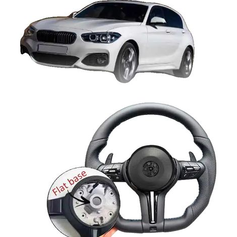 Set di volanti in pelle, con design traforato, colore grigio scuro. (1/2)