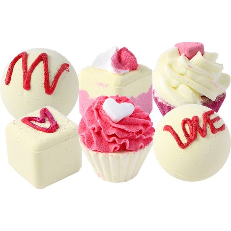 6 bombas de baño con formas únicas, hidratantes, para baño de burbujas, spa, regalo de cumpleaños, Día de la Madre. (1/5)