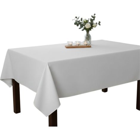Nappe en polyester Essentiel 145 x 240 cm blanc (1/3)