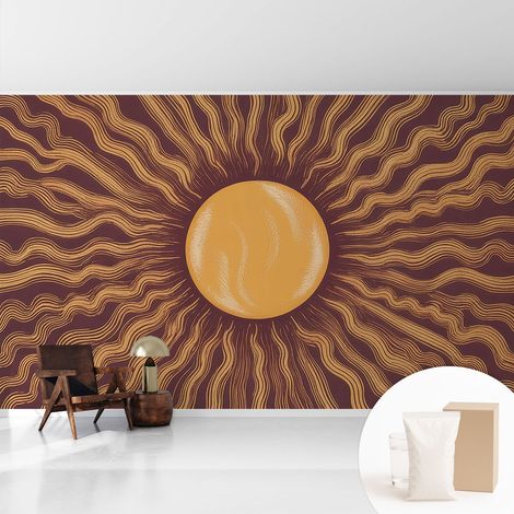 Tapete Vliestapete mit Kleber Wandtapete modern - Tapete mit Motiv - Tapete Schlafzimmer Sonnenstrahlen 416x254 cm (1/5)