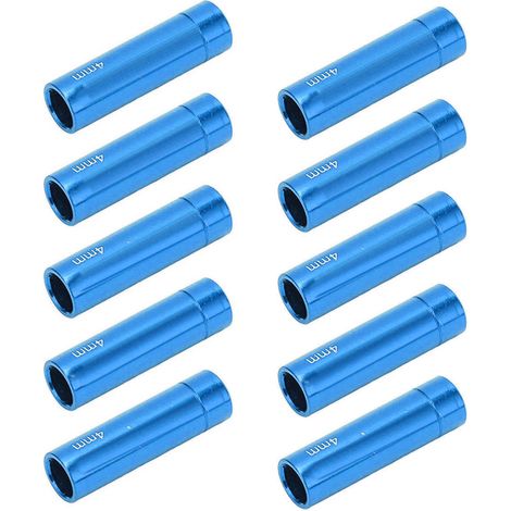 Lot de 10 embouts de câble de dérailleur en alliage d'aluminium, diamètre 4 mm, pour vélo de route et VTT, bleu. (1/5)