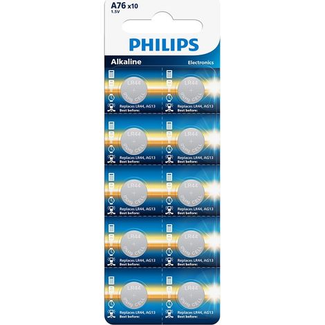 Pila alcalina lr44, 1,5v, a76 ag13 g13 357 lr1154, 10 uds, blíster