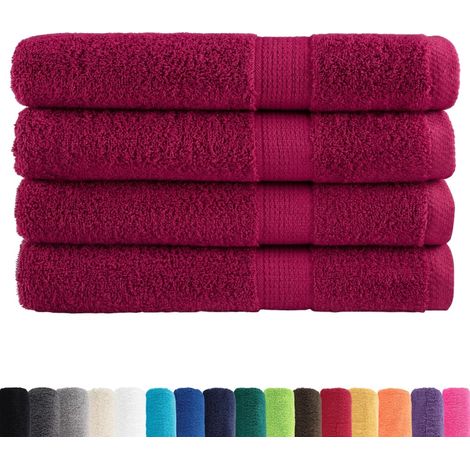 Serviettes de sauna de qualité supérieure SOLUND 4 pcs bordeaux CFW495035 (1/5)