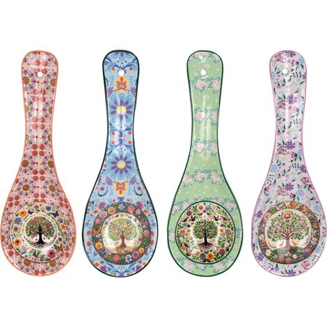 Poggiamestolo Albero della Vita, Design Decorativo per la Cucina, Set di 4 Supporti, Regalo Ideale