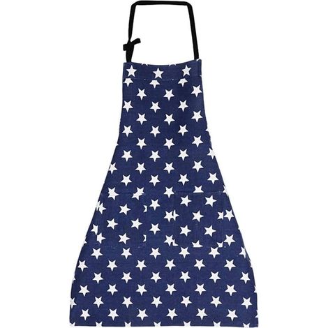 Grembiule da cucina (blu navy), grembiule da cucina per donna, grembiule regolabile in cotone e lino per cucina di famiglia, ristorante, barbecue (1/4)