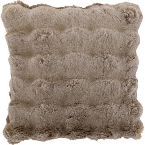 Coussin Déco Uni "Wave" 45x45cm Taupe (1/2)